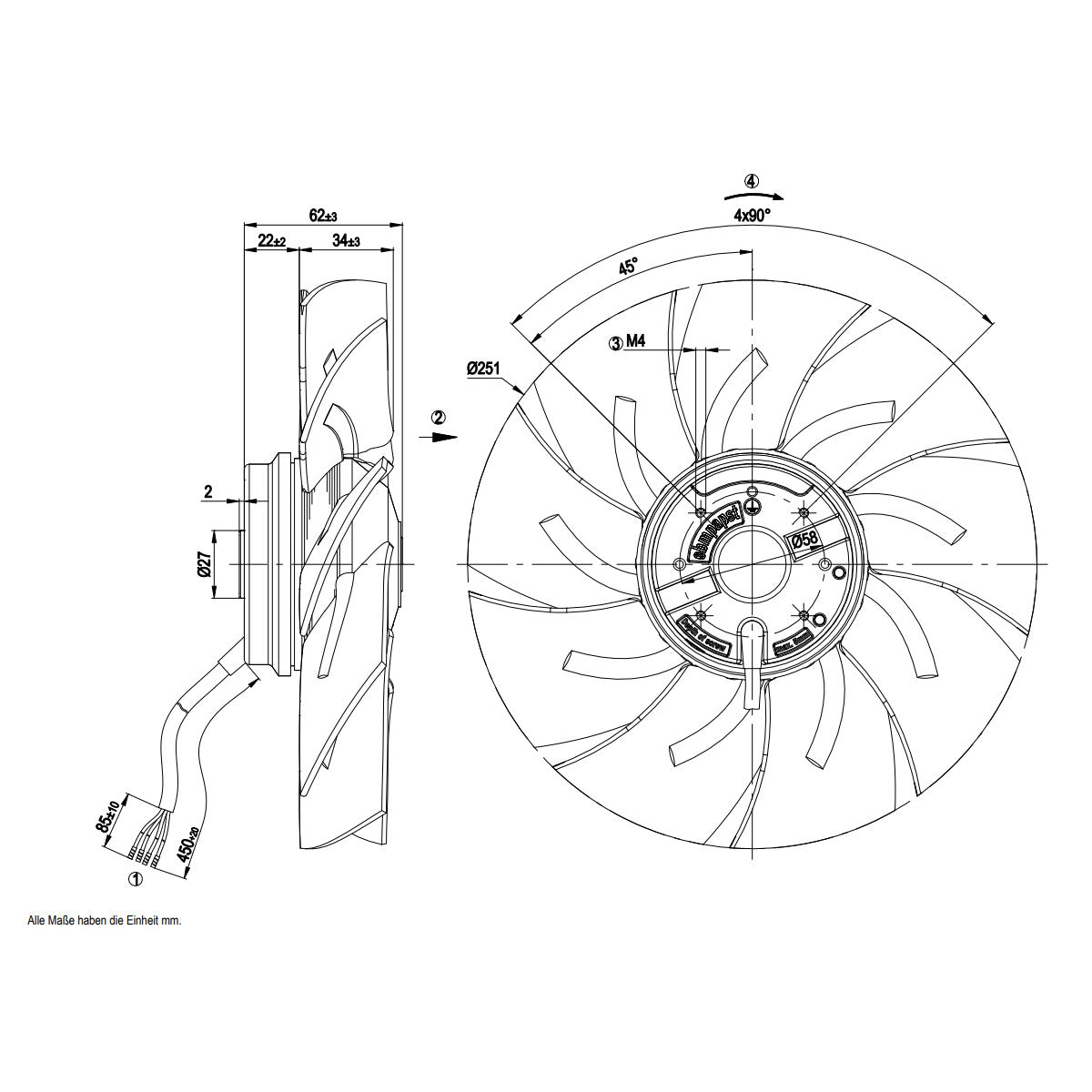 A4E250-AI02-01 Fan unit ebm-papst