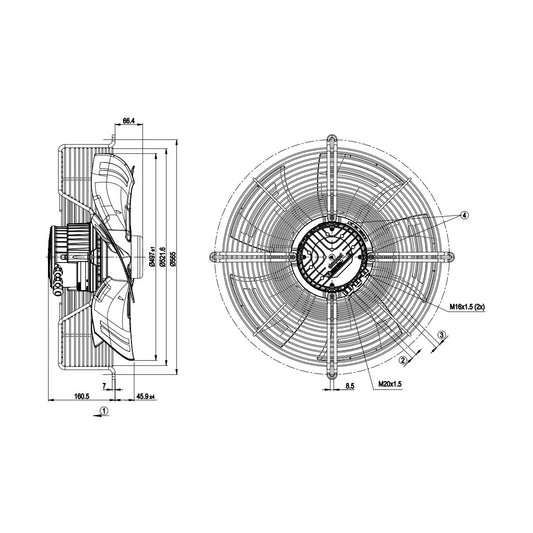 Fan unit S3G500-AM03-M1 ebm papst