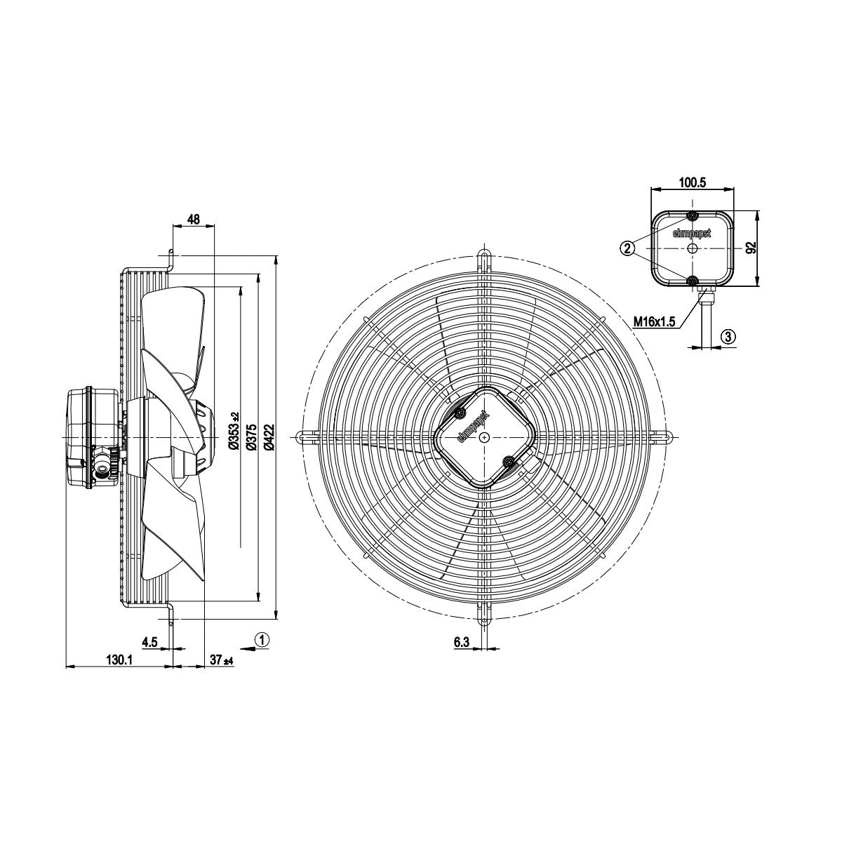 Fan unit S4E350-AA06-17 ebm-papst