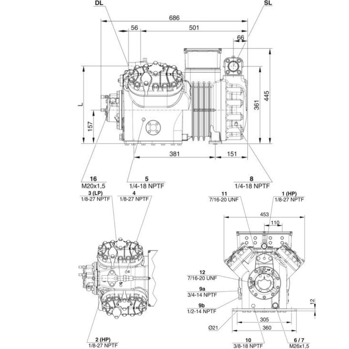 Kompressor 4JE-15Y-40P Bitzer