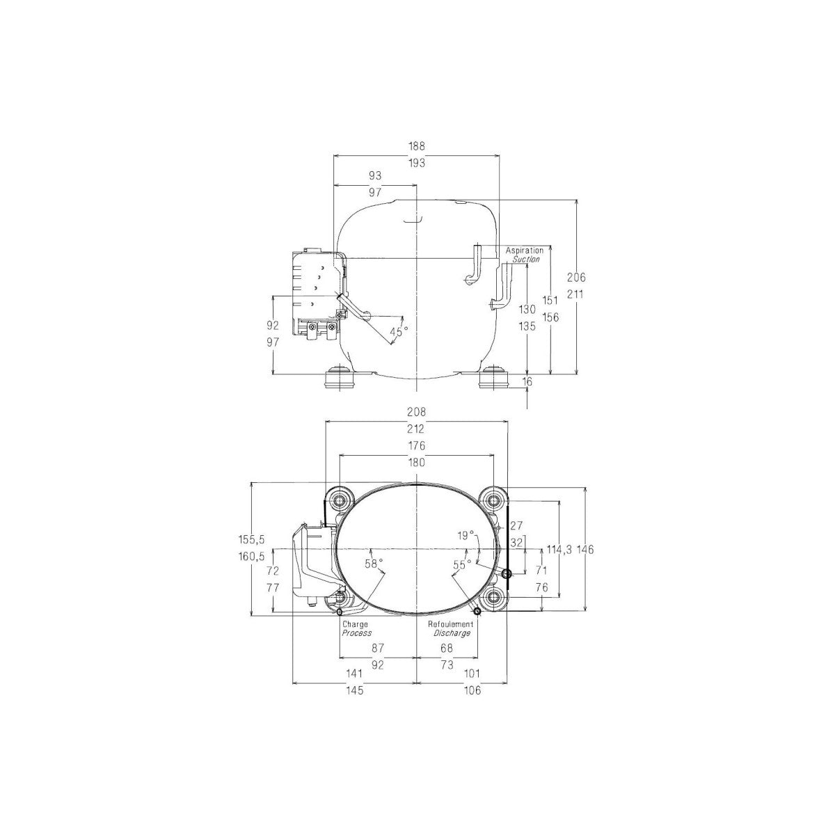 Compressor AE2425Z Tecumseh