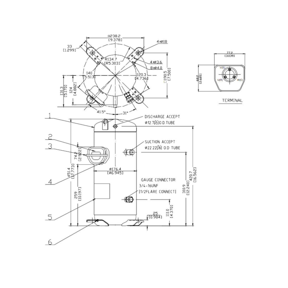 Compressor C-SBN453H8H Sanyo Panasonic