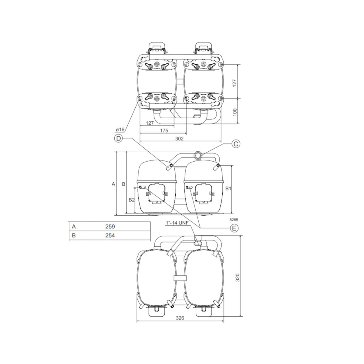 Compressor SC18/18CLX Twin Danfoss Secop