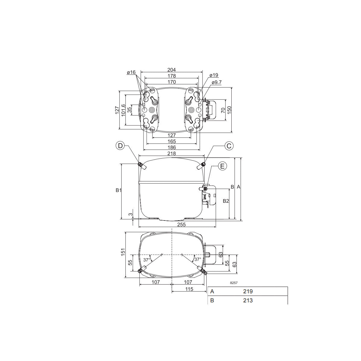 Kompressor SC21GX Danfoss Secop
