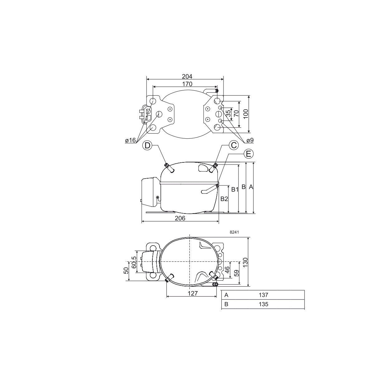 Kompressor PL50FX Danfoss Secop