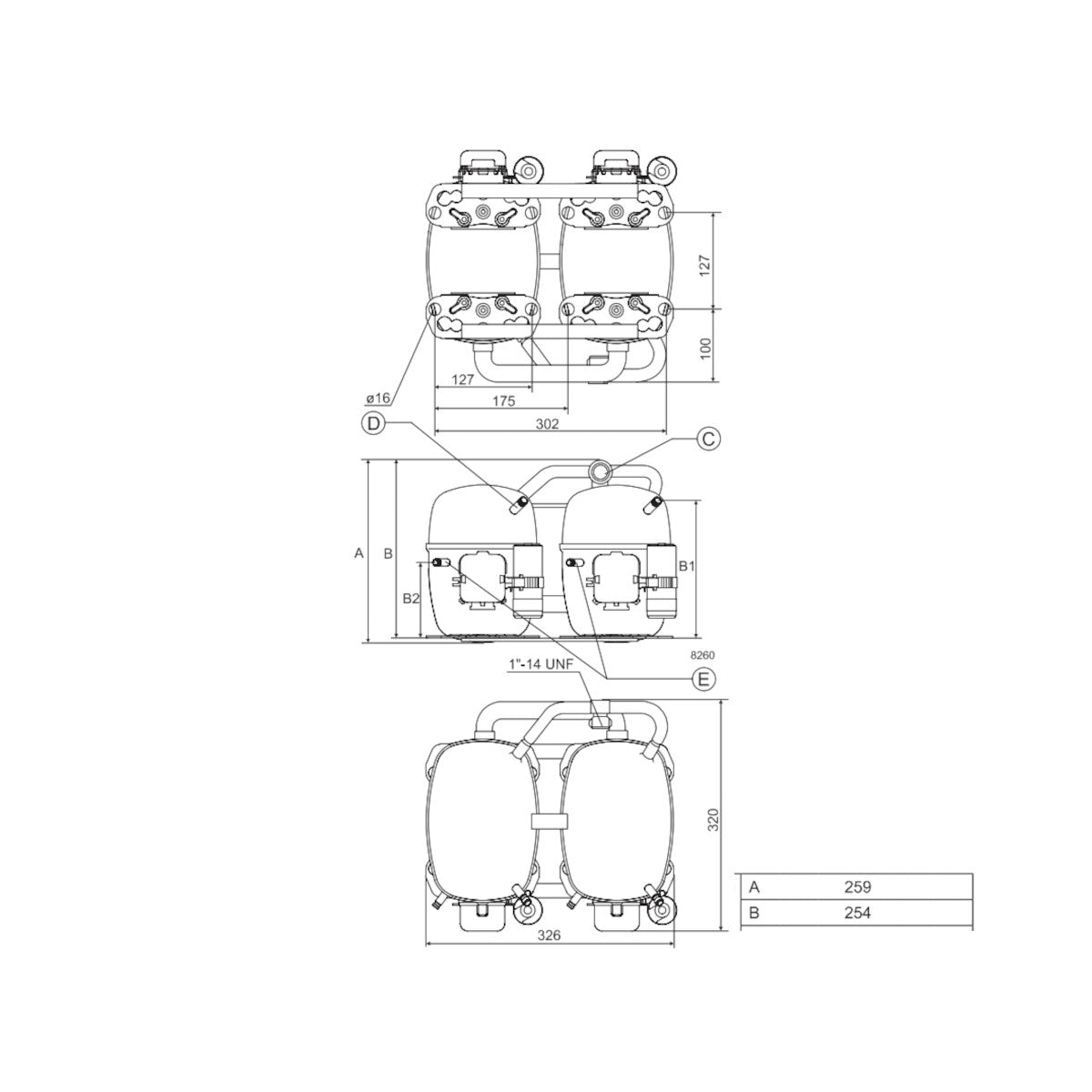 Kompressor SC21/21GX Twin Danfoss Secop