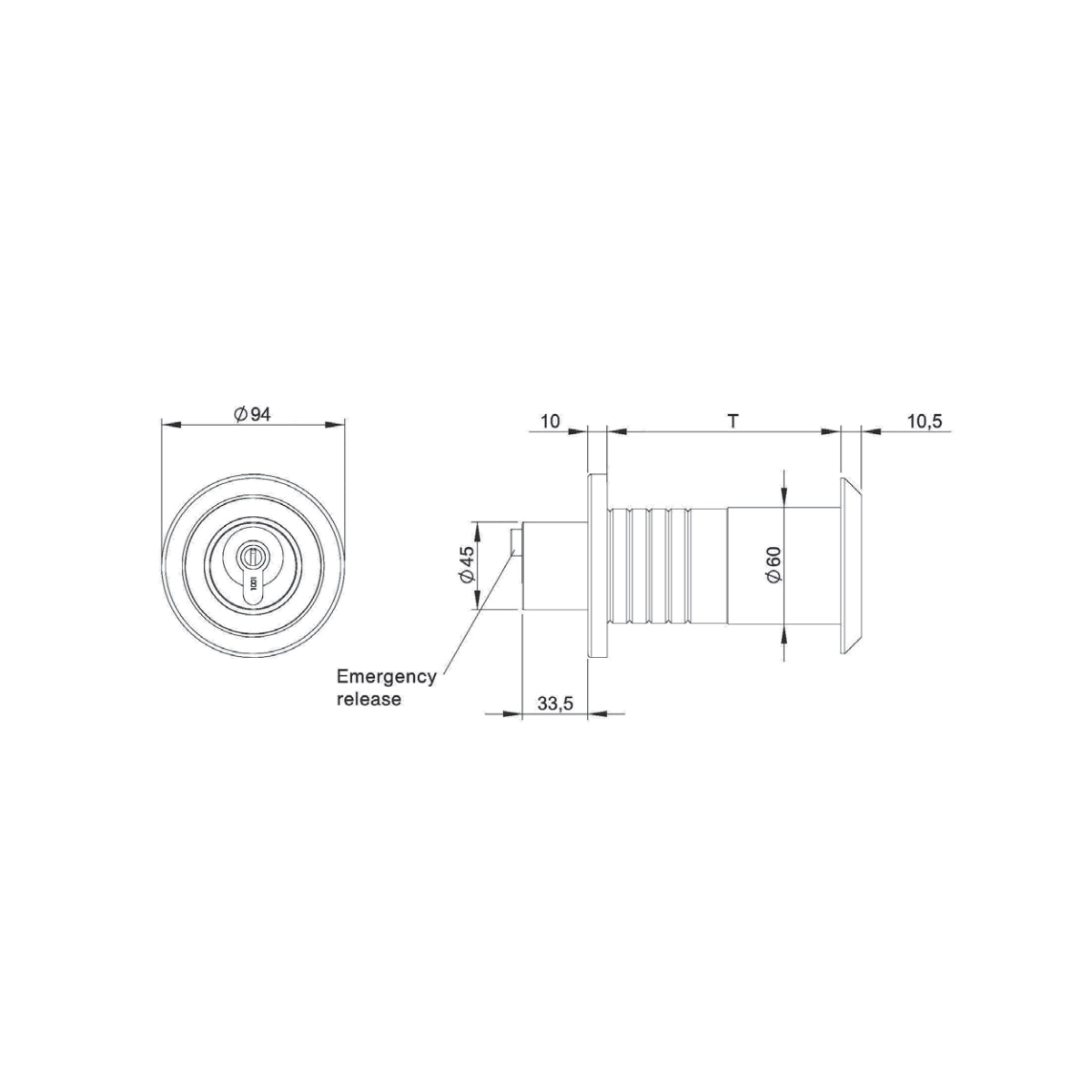 Cylinder lock 7150-020080 Rahrbach