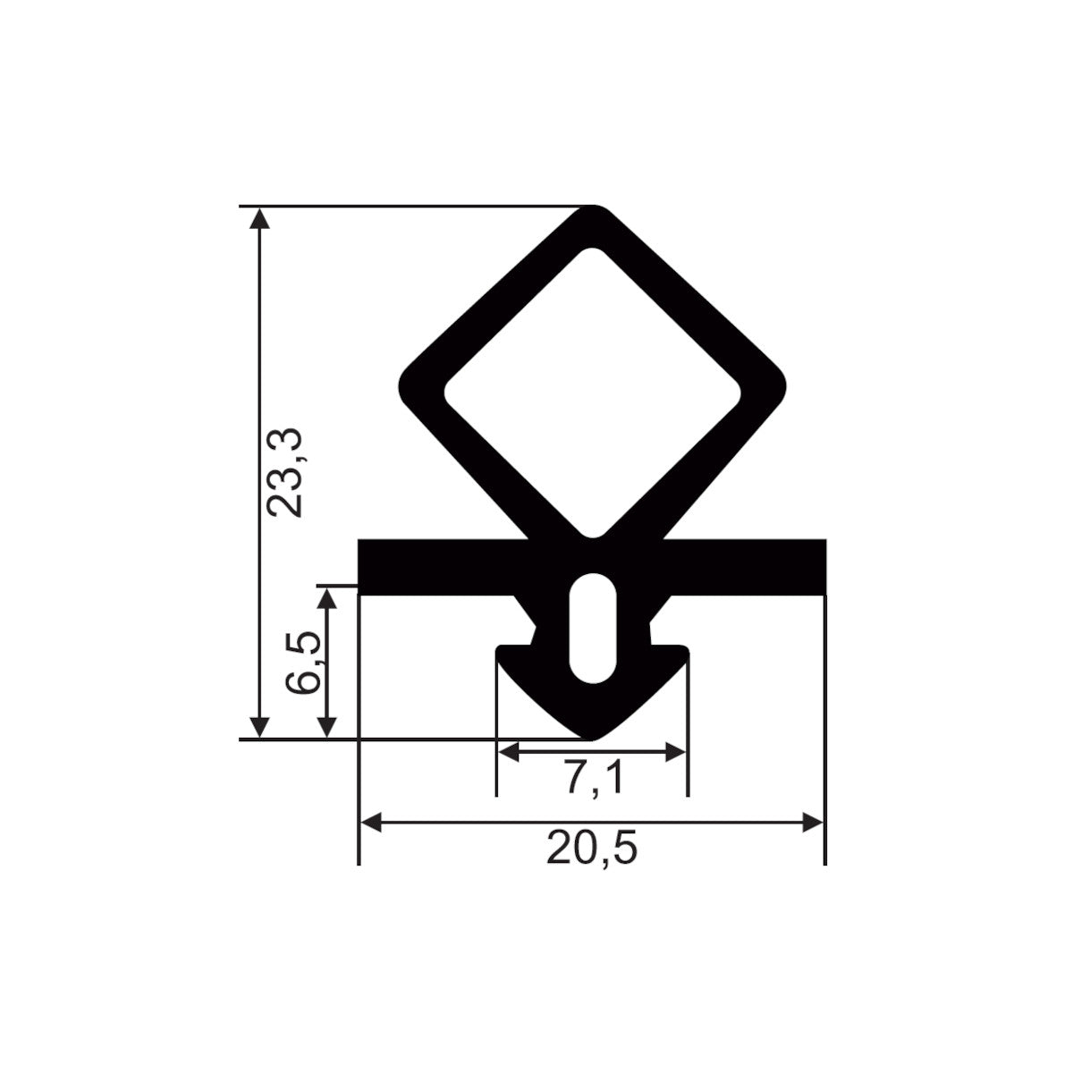 Sealing profile FD524 4m