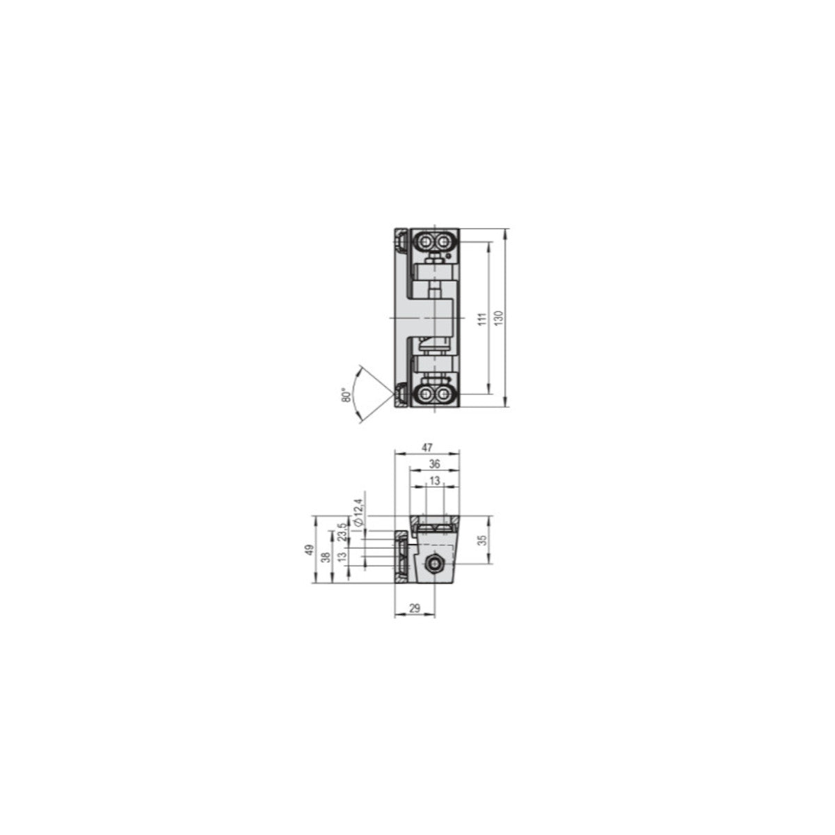 Scharnier 3.51.0183.2 chrom links STUV NL