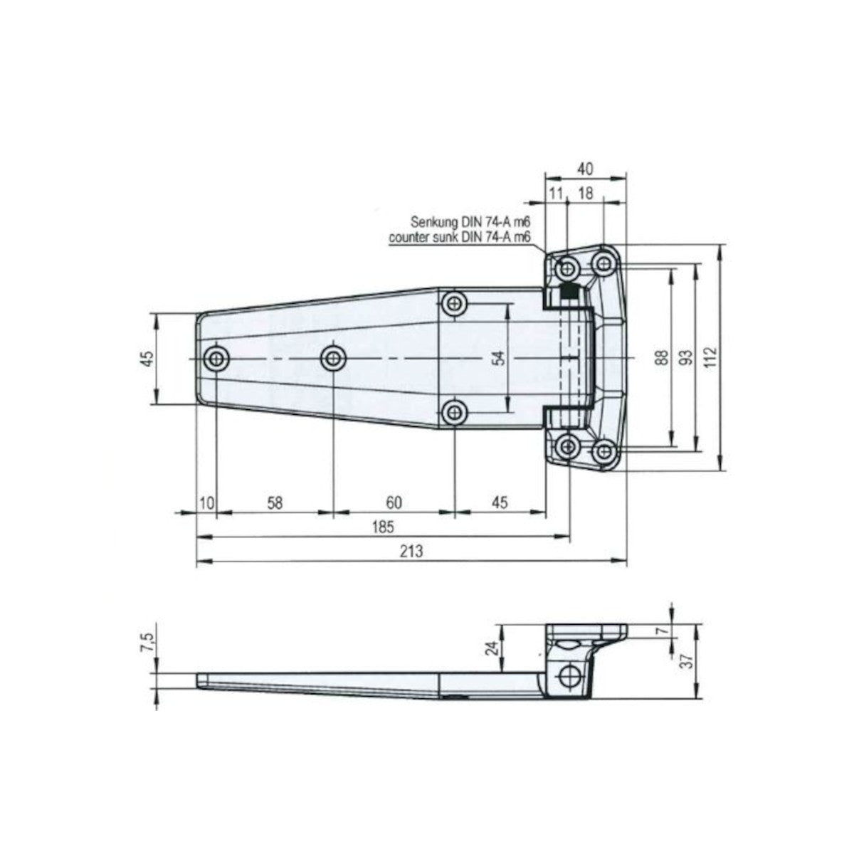 Scharnier 3.51.0033.0 /24mm grau STUV