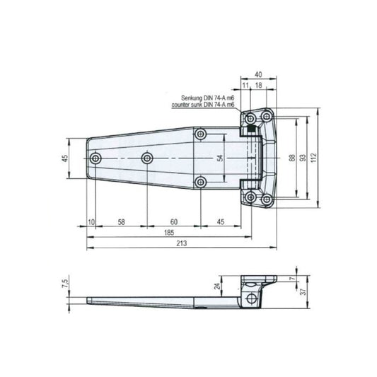 Scharnier 3.51.0033.0 /24mm grau STUV