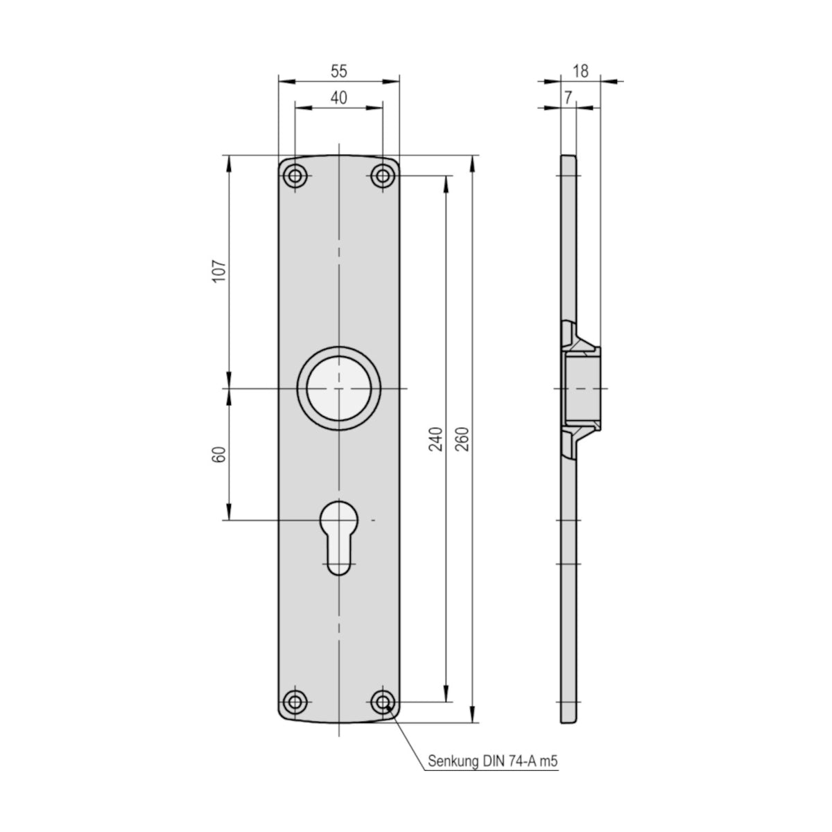 Long plate 3.60.0090.0 STUV
