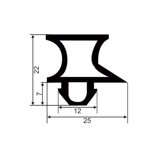 Sealing profile FD172A gray length 2.1m