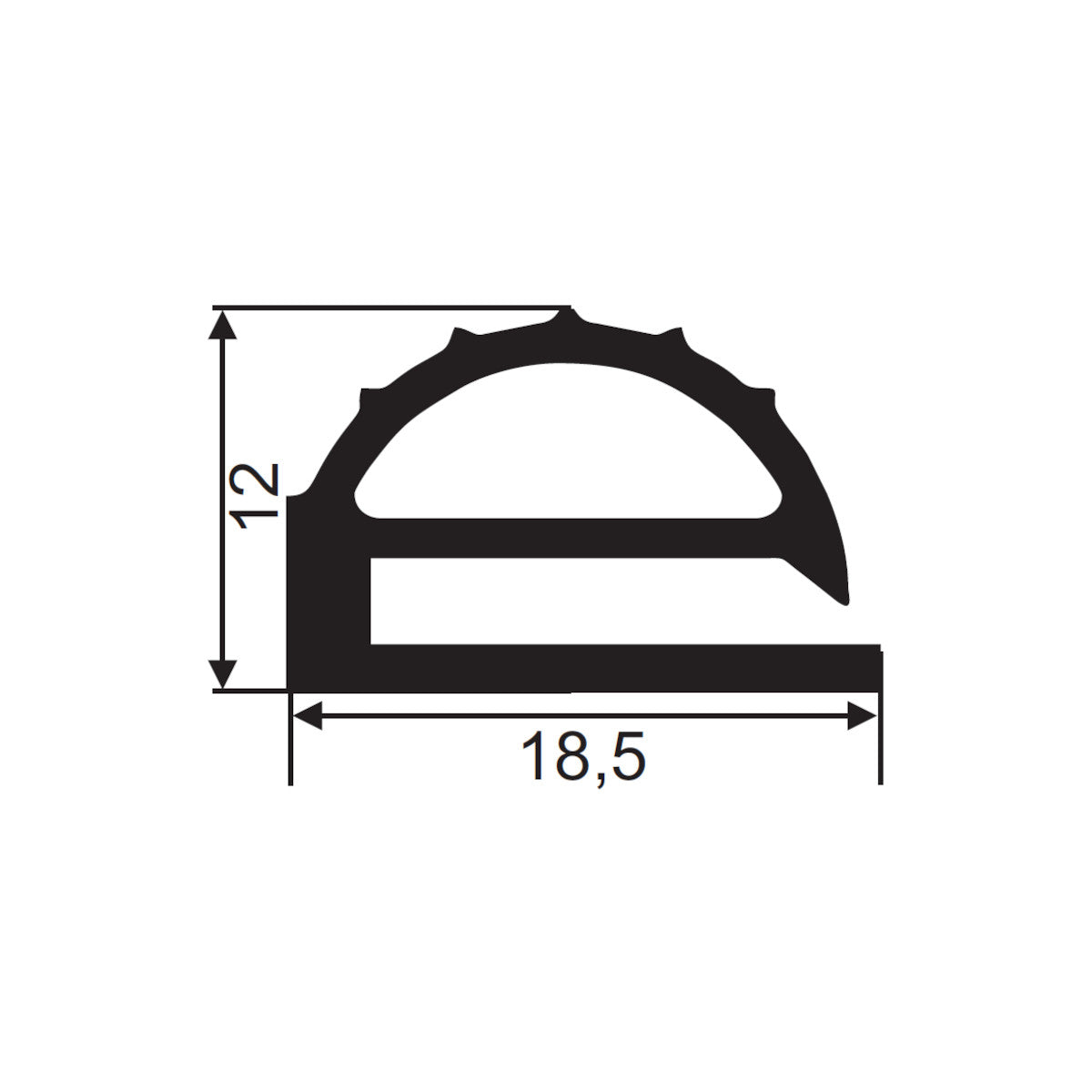 Sealing profile FD102 I Fermod 25
