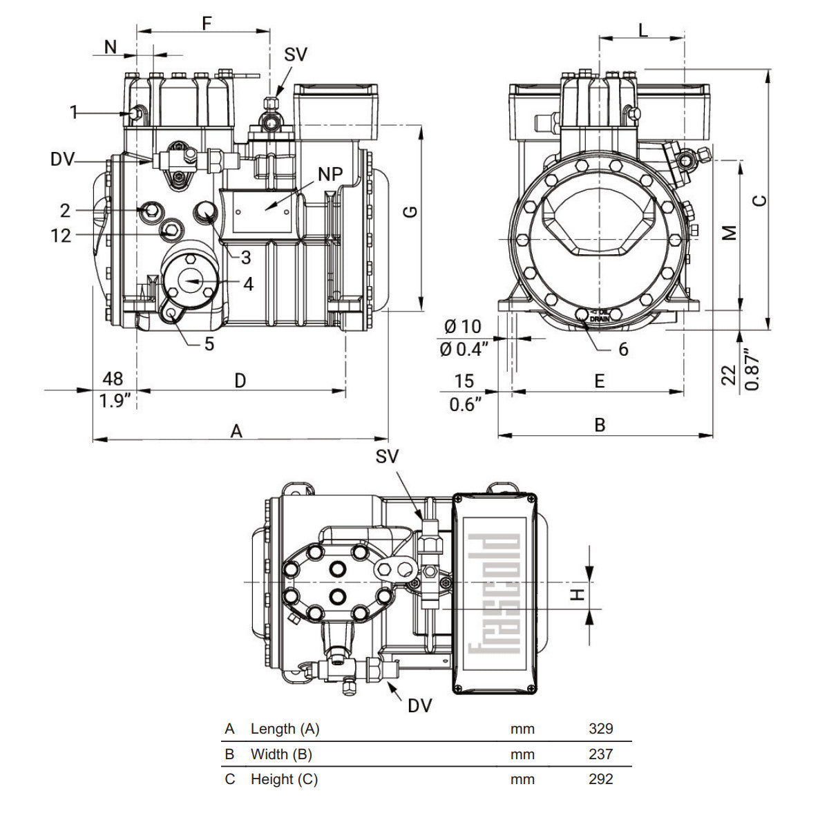 Kompressor B1.5-9.1Y Frascold