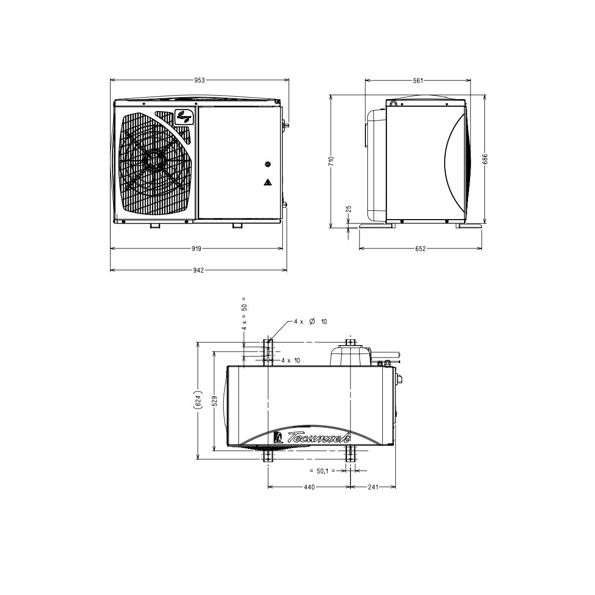 Condensing unit SILAJ4492N-TX 400V Tecumseh Silensys