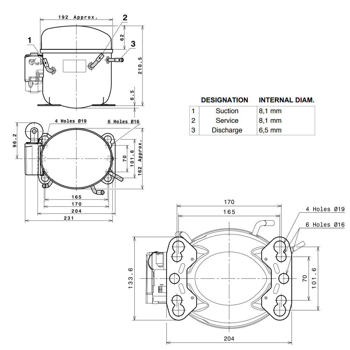 Kompressor NPY12RAa Cubigel Huayi