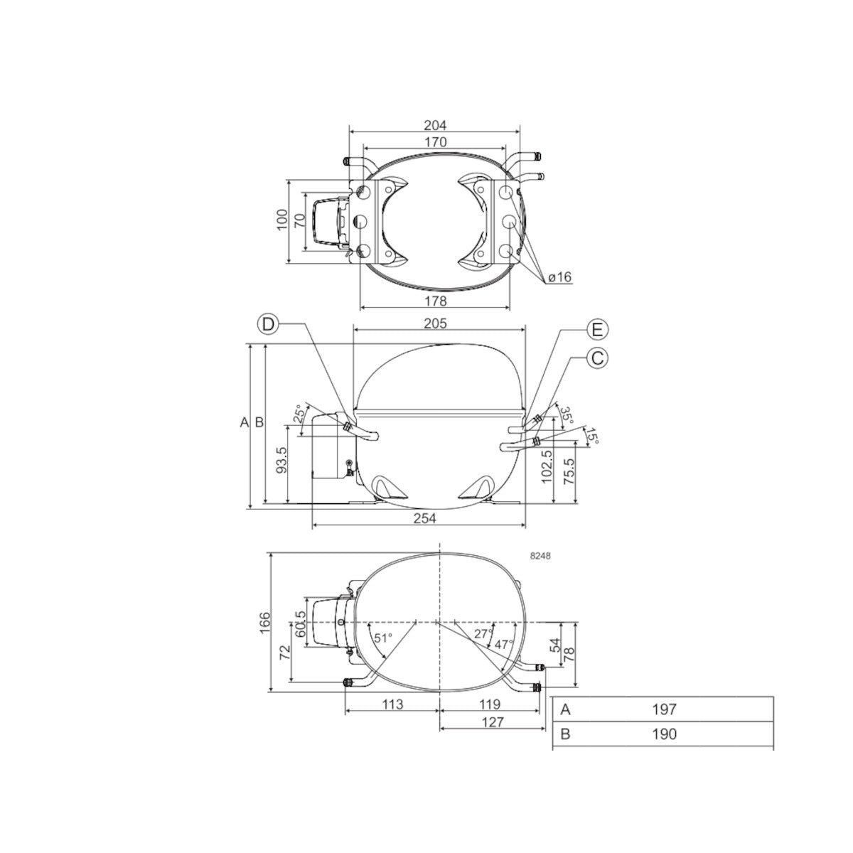 Compressor NLX15KK.3 /NLE15KK.4 Danfoss Secop
