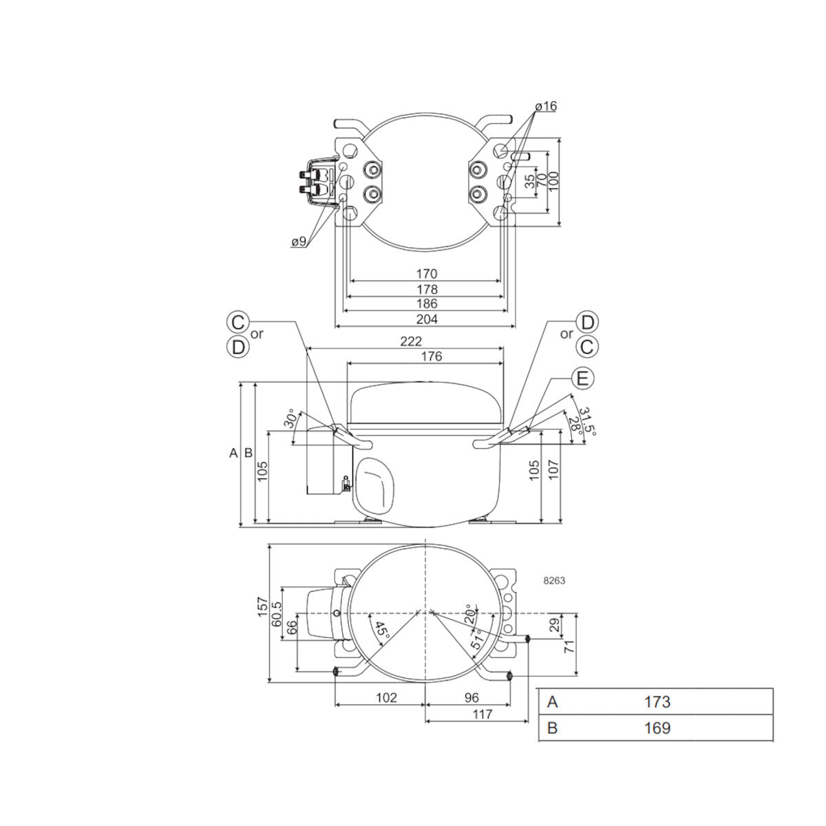 Kompressor TL4G Danfoss Secop