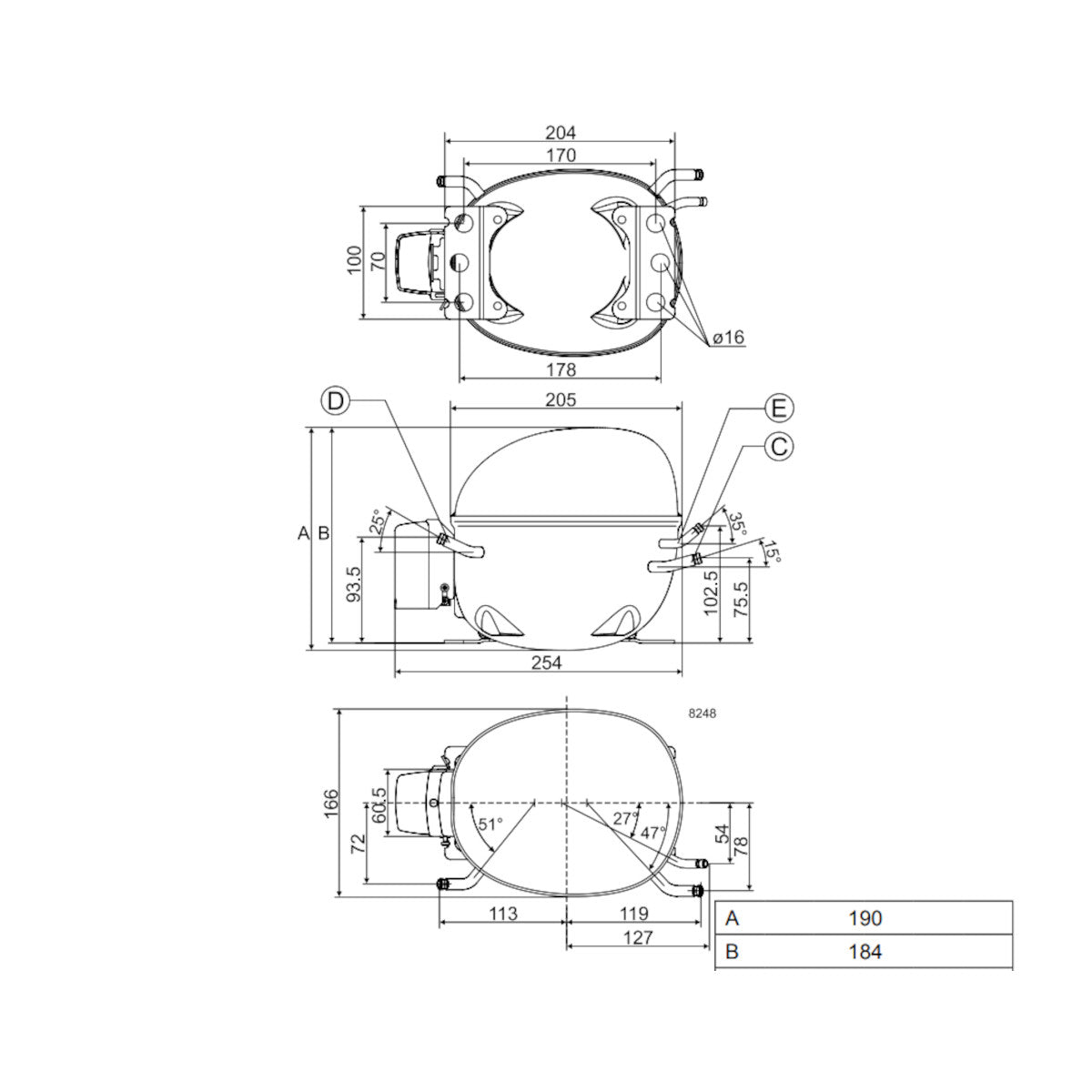 Kompressor NL6.1MF Danfoss Secop