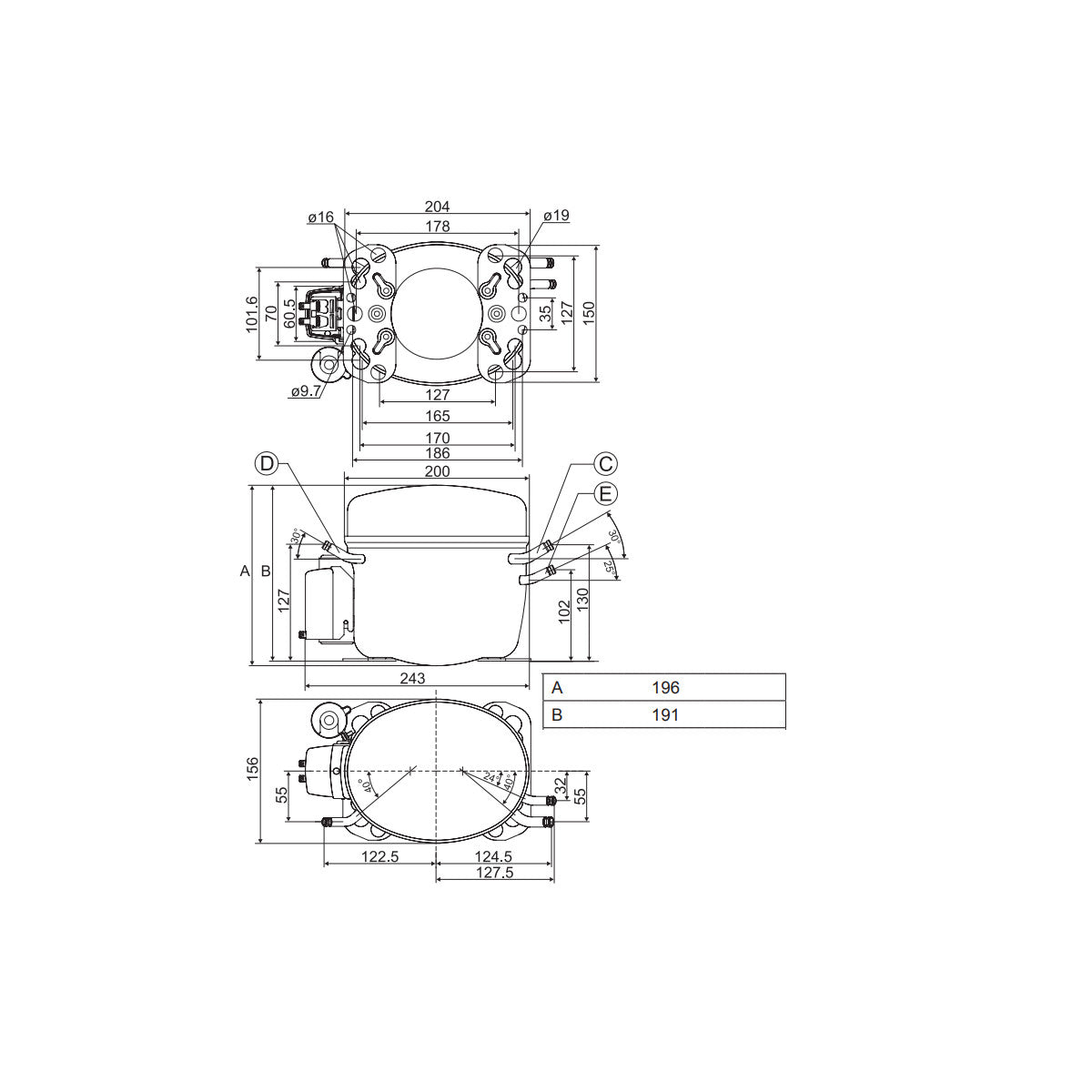 Compressor FRK11G Danfoss Secop