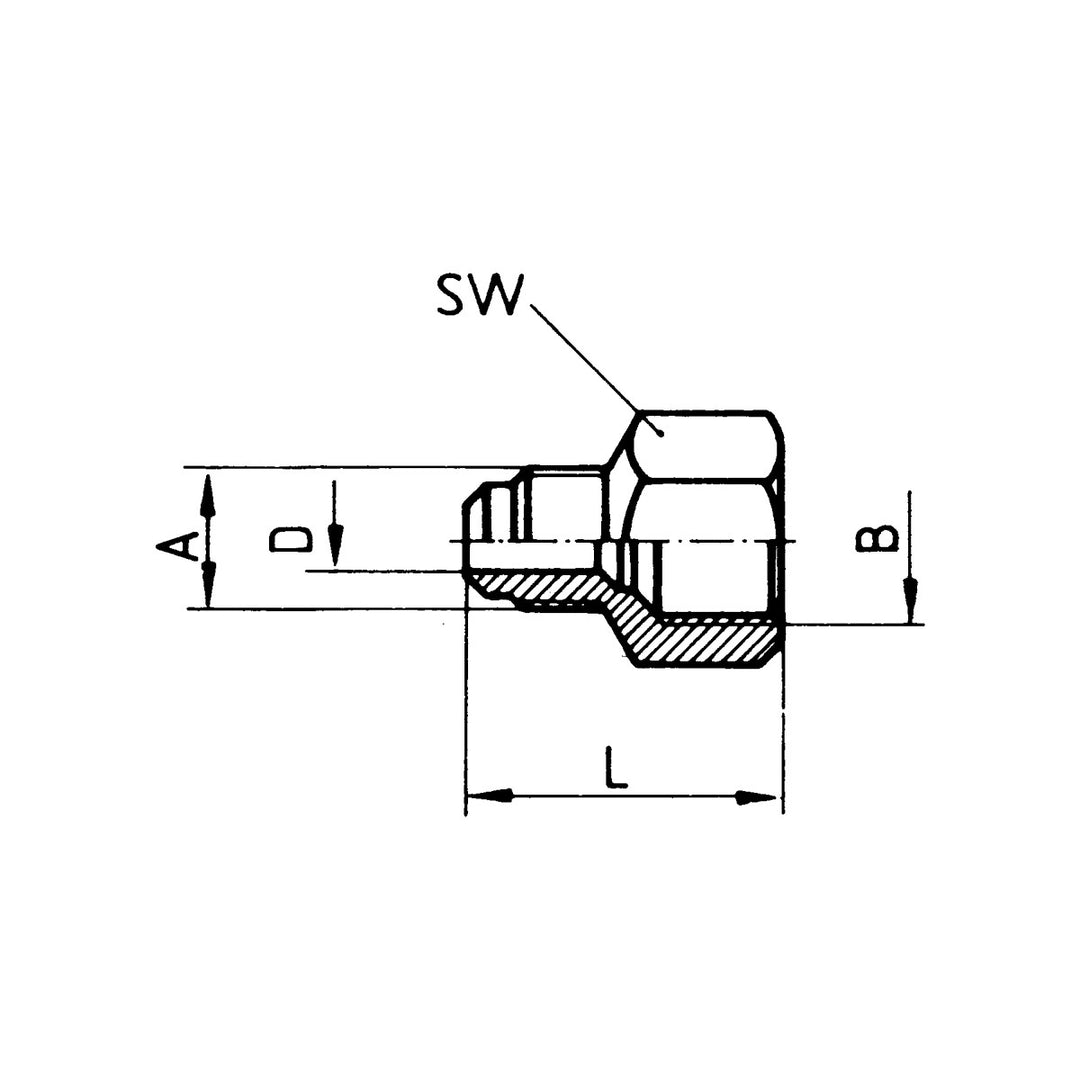 Screw-on nipple A5/8 x 3/4UNF Hansa 743309