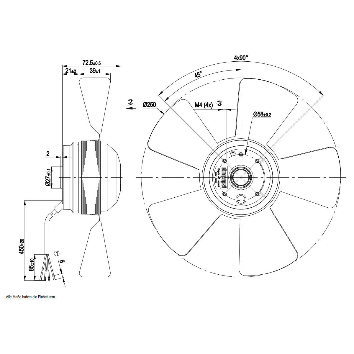 A4E250-AA04-01 Fan Unit ebm-papst