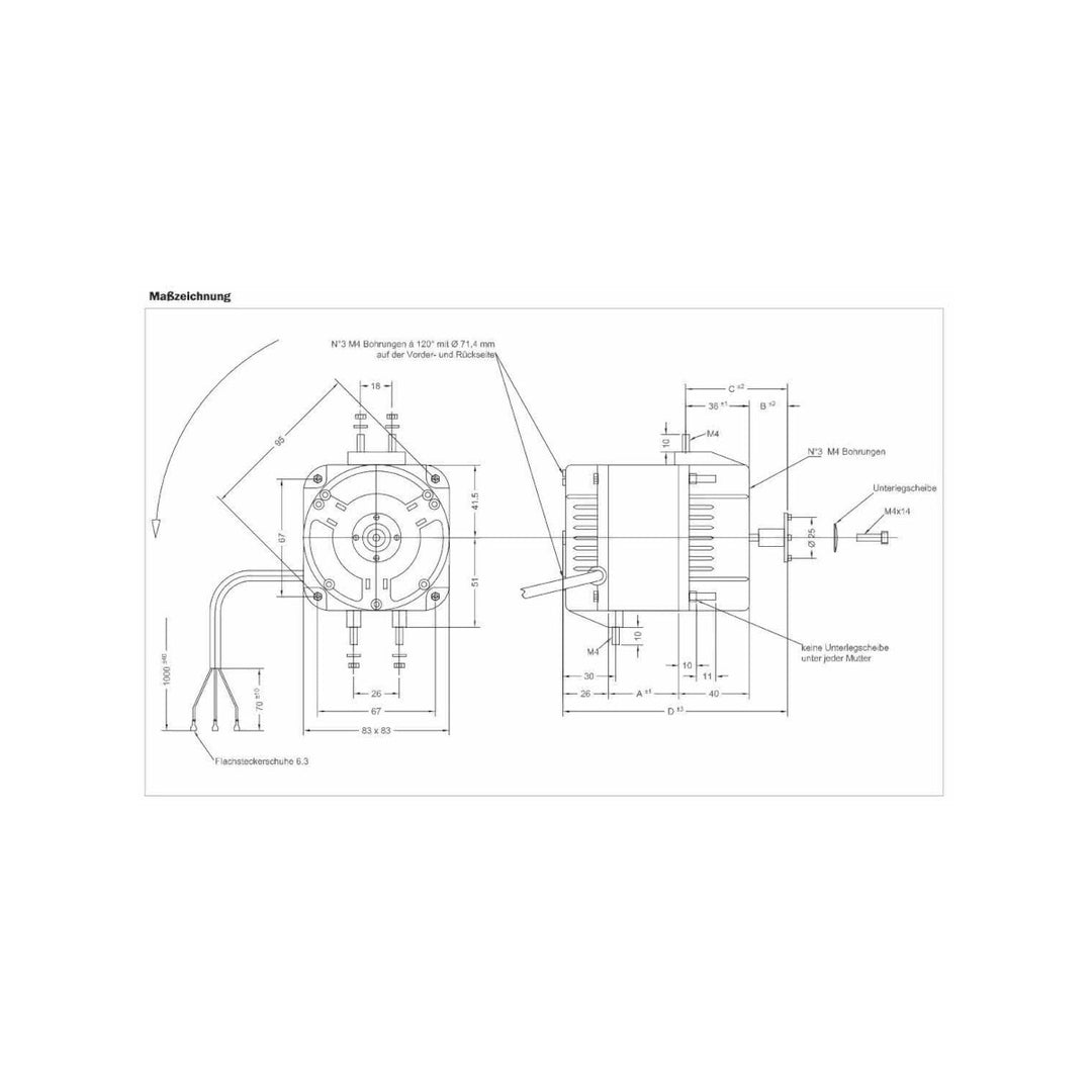 Lüftermotor M4Q045-CA03-75 ebm-papst 10W