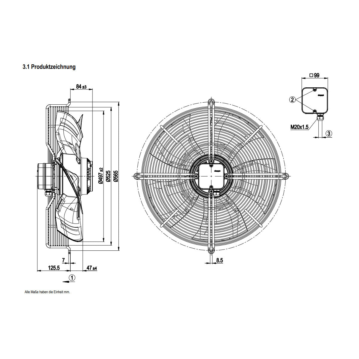 Fan unit S4D500-AM03-01 EBM