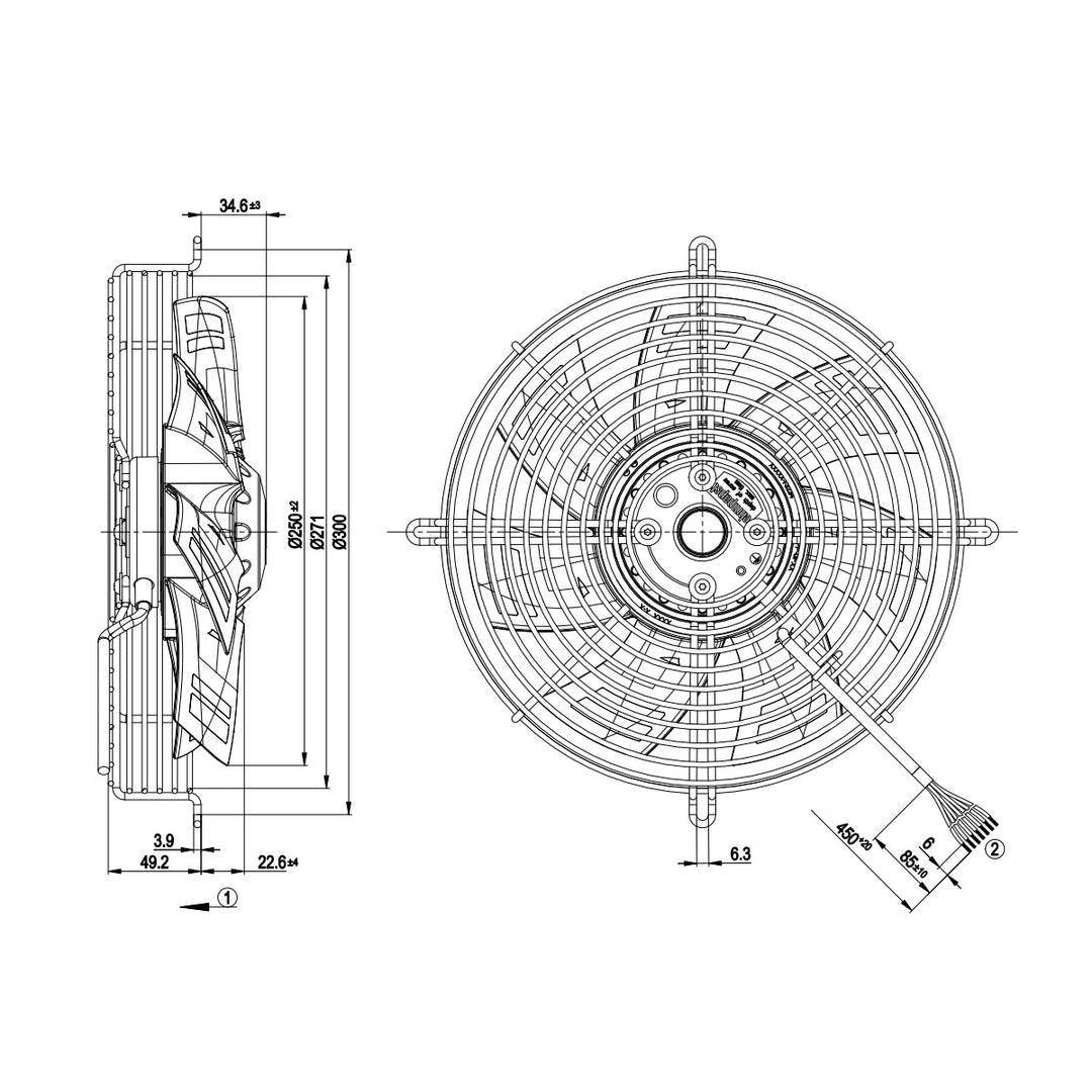 Fan unit S4D250-AM40-01 ebm-papst
