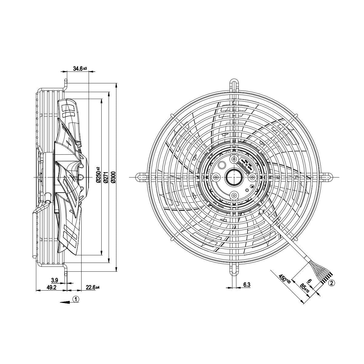 Fan unit S4D250-AM40-01 ebm-papst