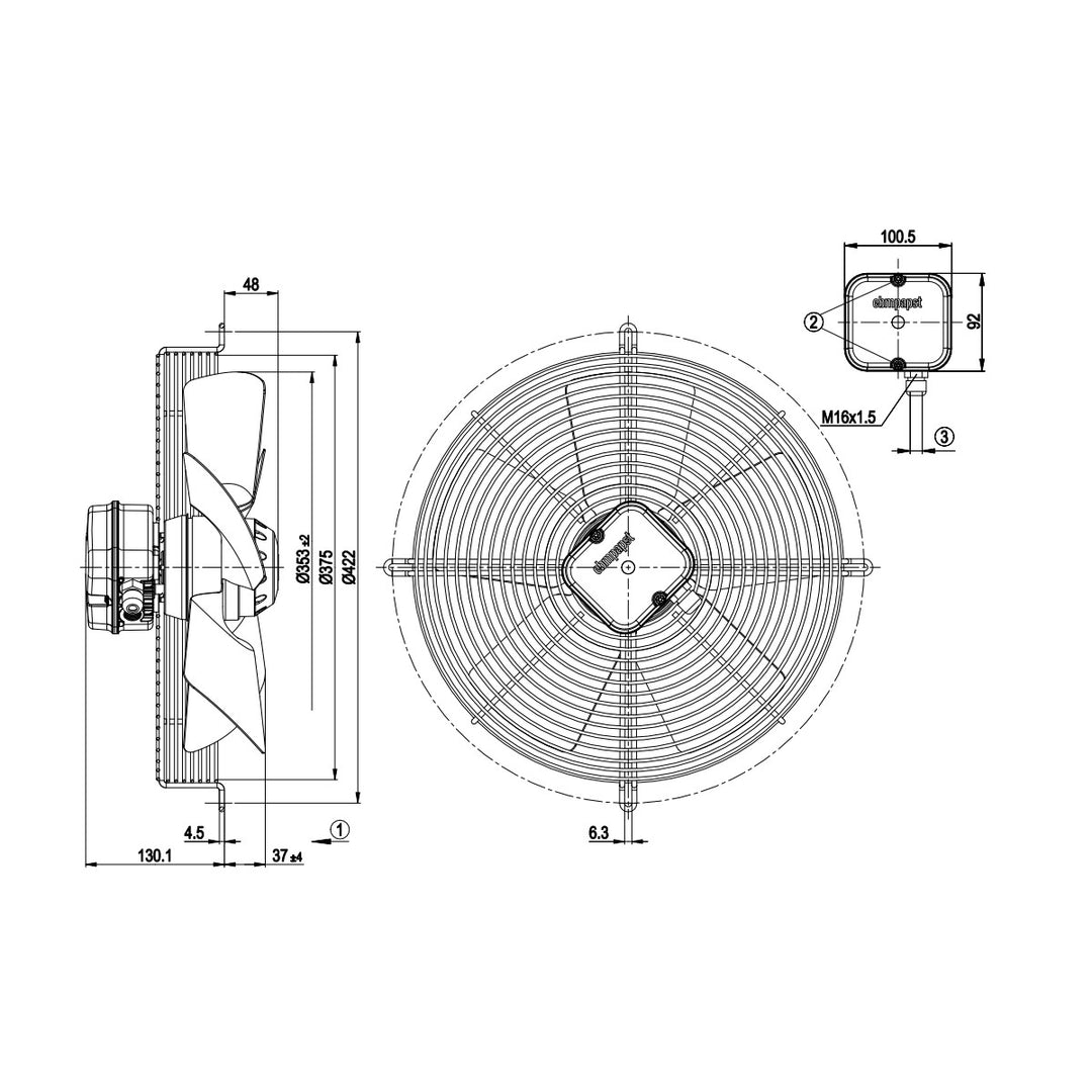 Fan unit S4E350-AA06-17 ebm-papst