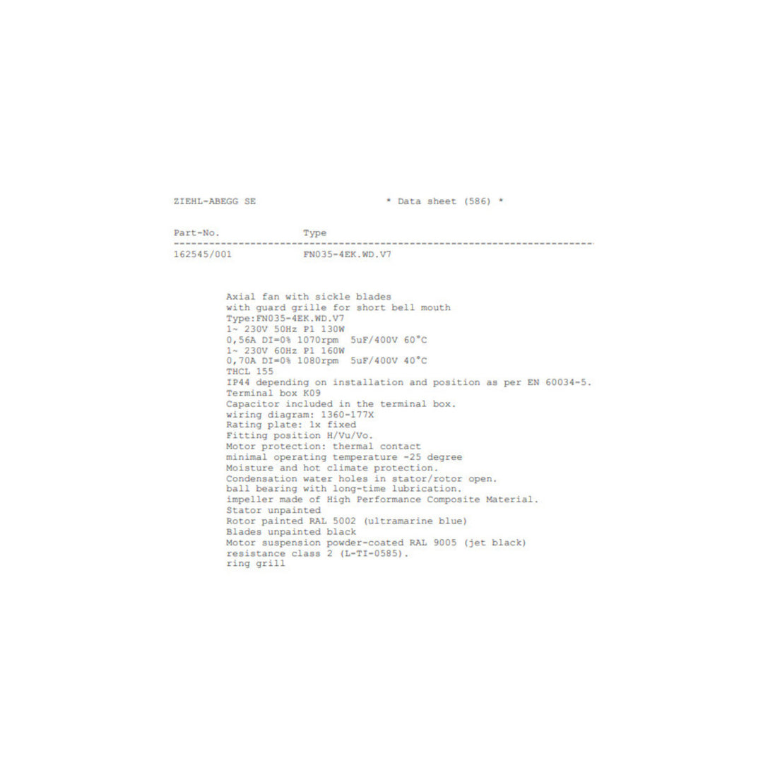 Lüftereinheit FN035-4EK.WD.V7 Ziehl-Abegg