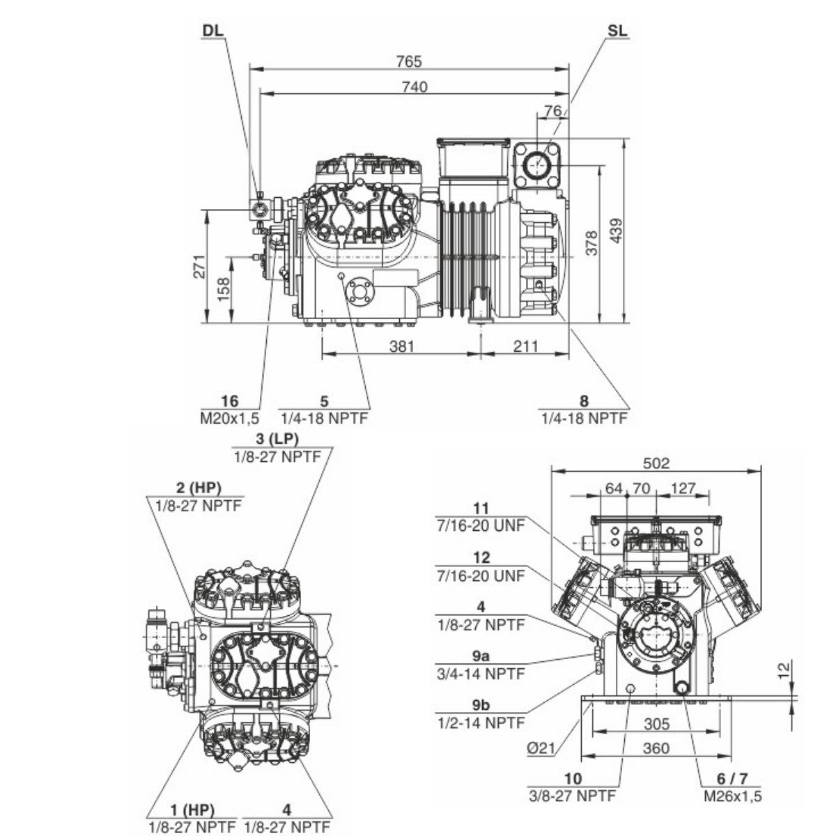 Compressor 6JE-25Y-40P Bitzer