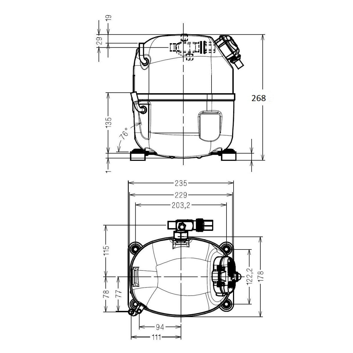 Compressor AJ2432P-FZ Tecumseh