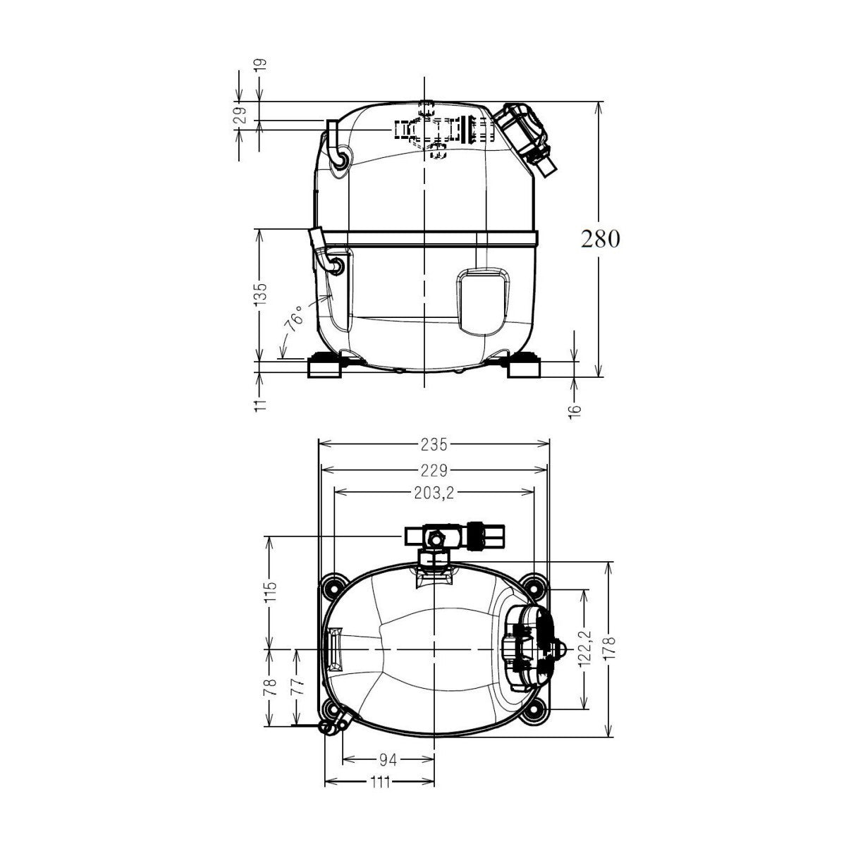 Compressor AJ4519P-FZ Tecumseh