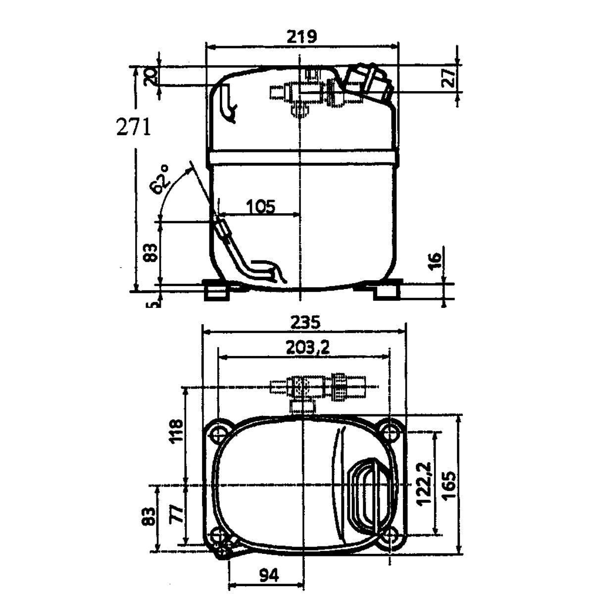 Kompressor CAJ2432Z Tecumseh