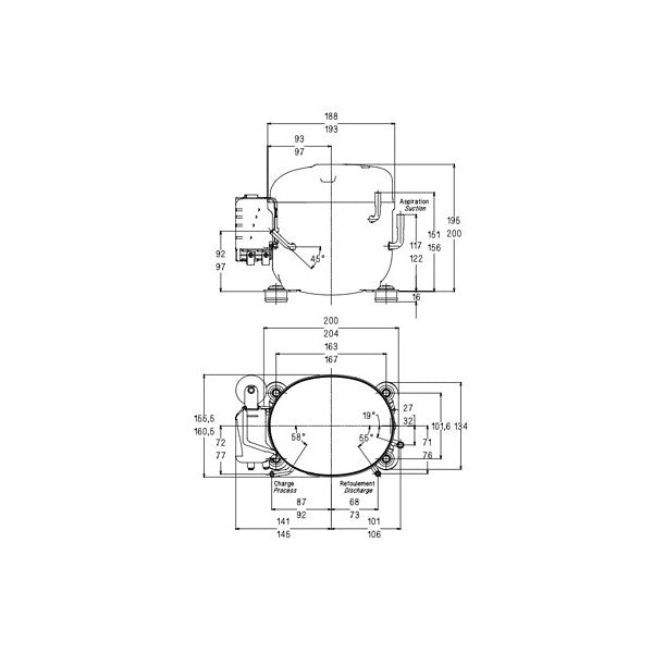 Kompressor AE4440Y-GS 220-240V 50-60Hz Tecumseh