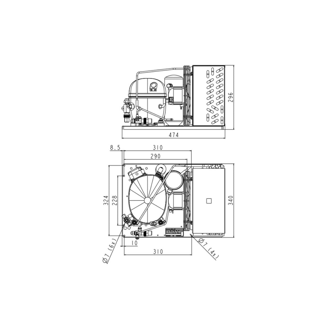 Condensing unit UNT2178GK Embraco Nidec