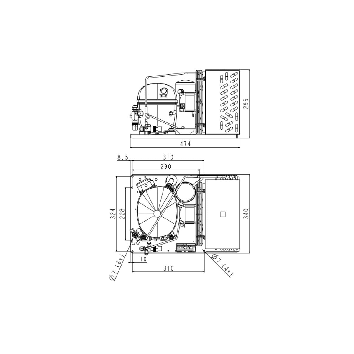Condensing unit UNT2178GK Embraco Nidec