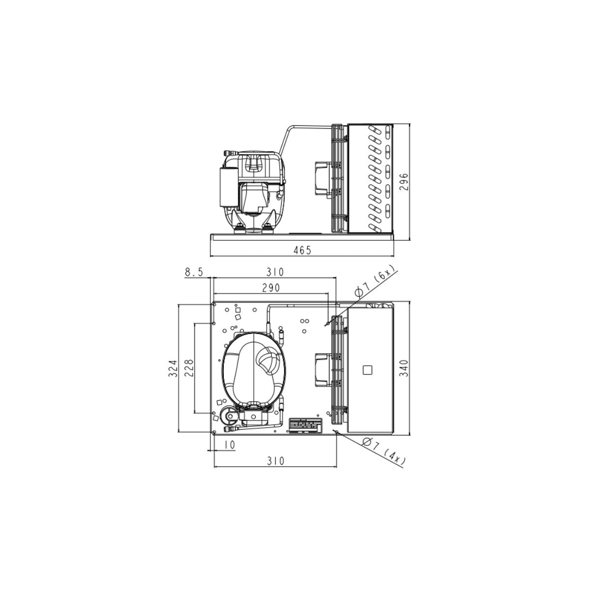Condensing unit UNEK6210GK Embraco Nidec
