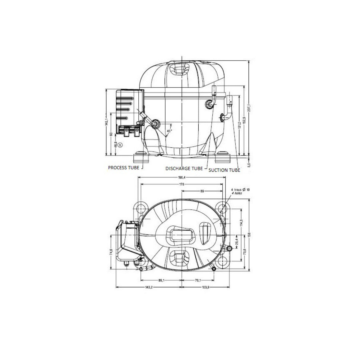 Compressor AE4460U Tecumseh