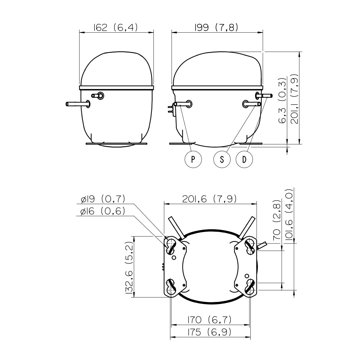 Compressor NEK2134GK 60HZ Embraco