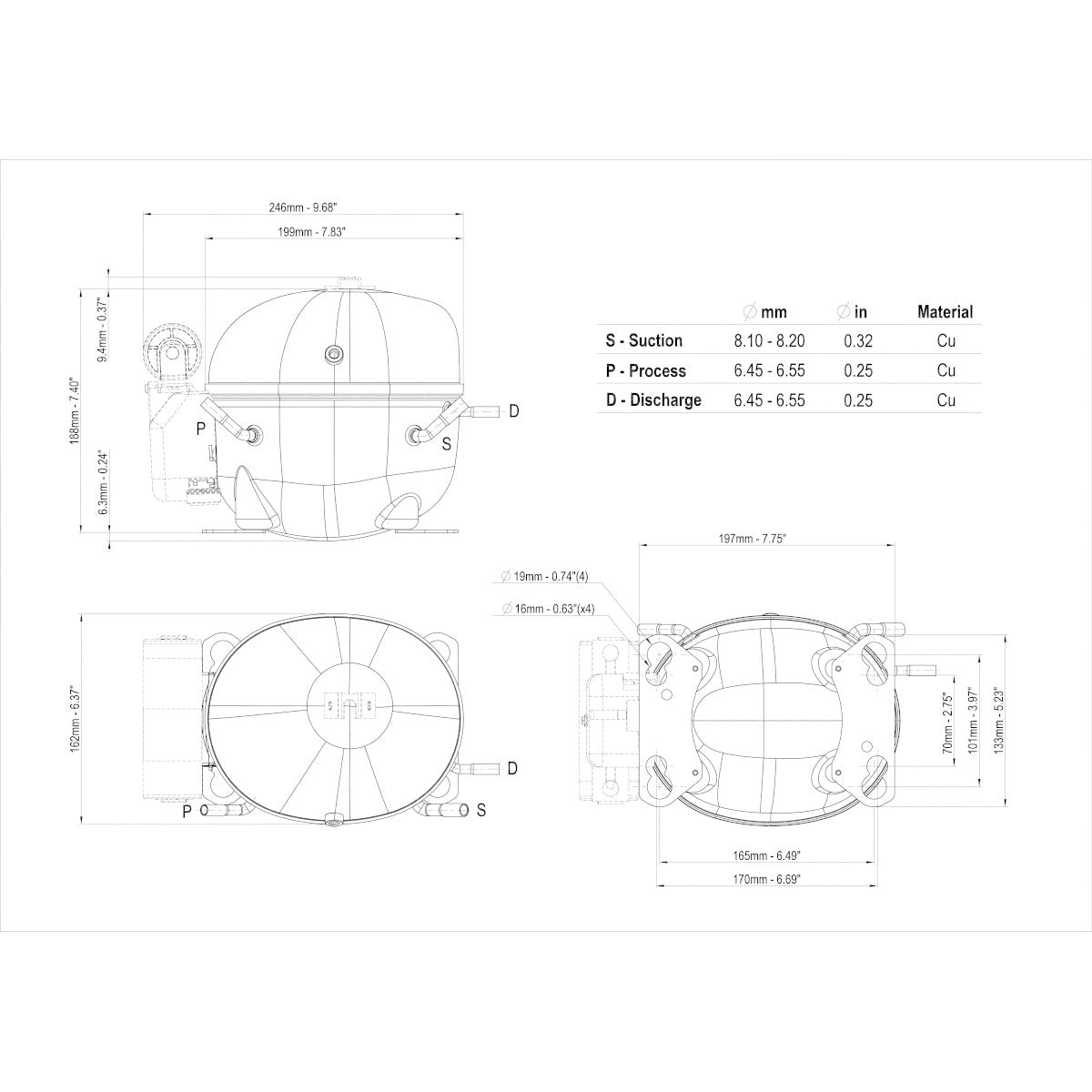 Kompressor NEK2116Z  Embraco