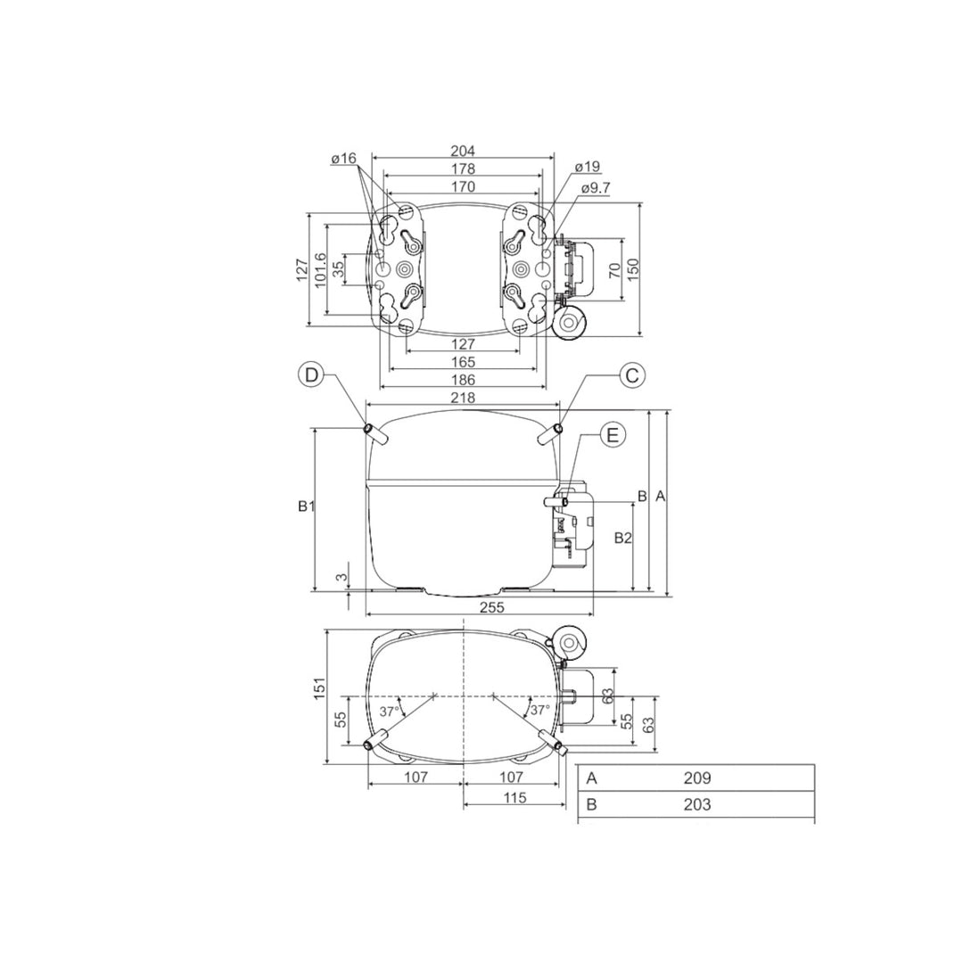 Compressor SC10DLX Danfoss Secop