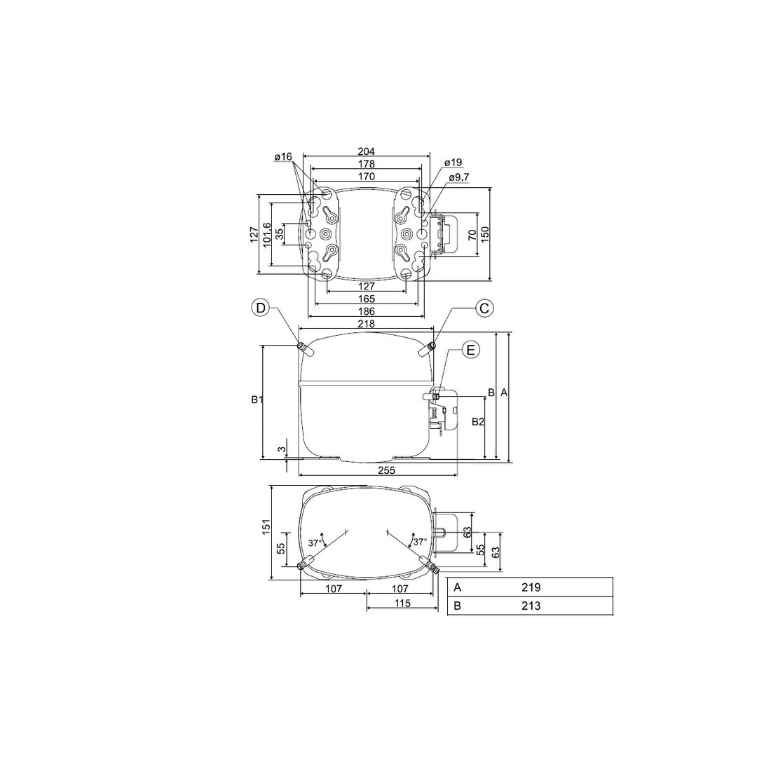 Compressor SC18CL Danfoss Secop