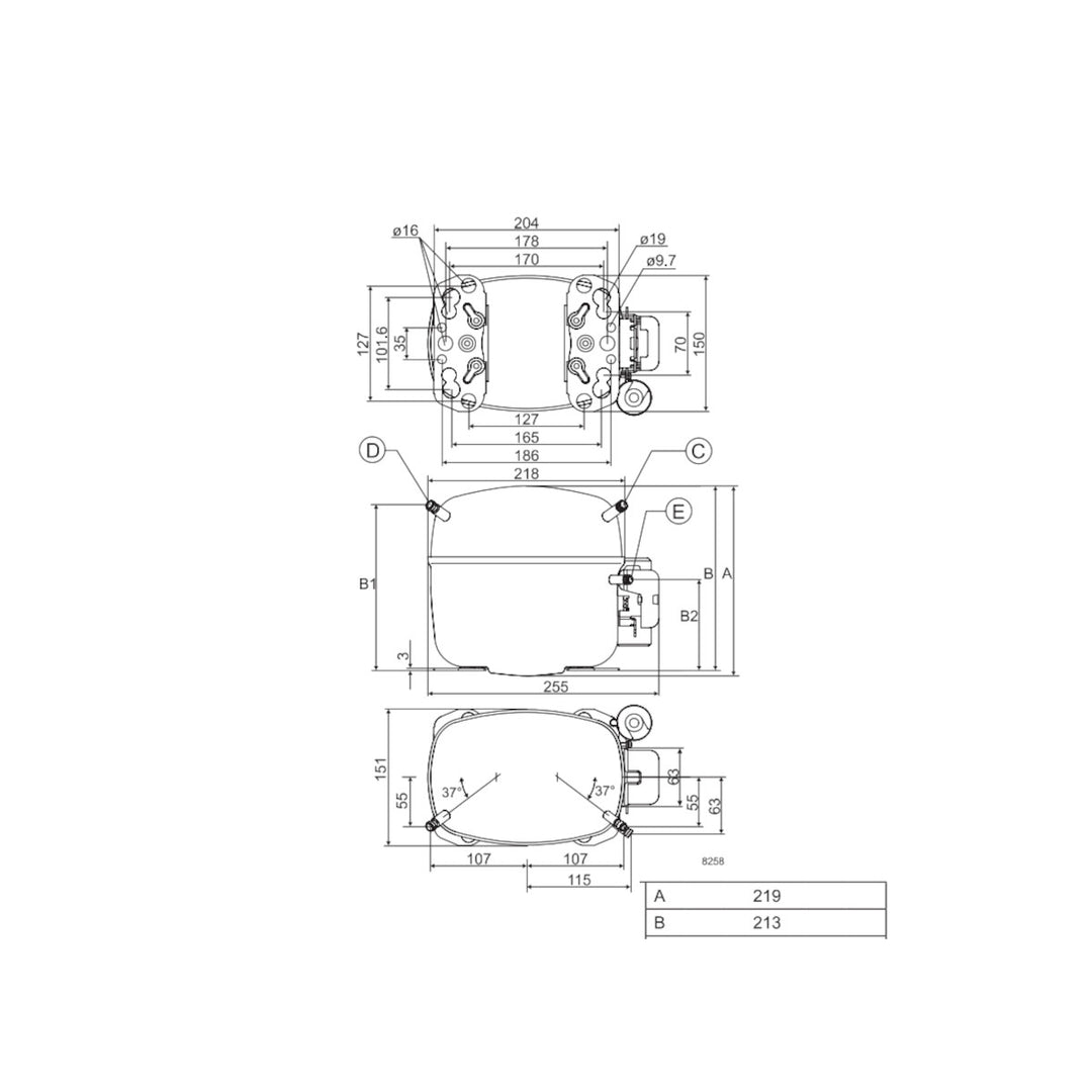Kompressor SC18G /SC18GX Danfoss Secop