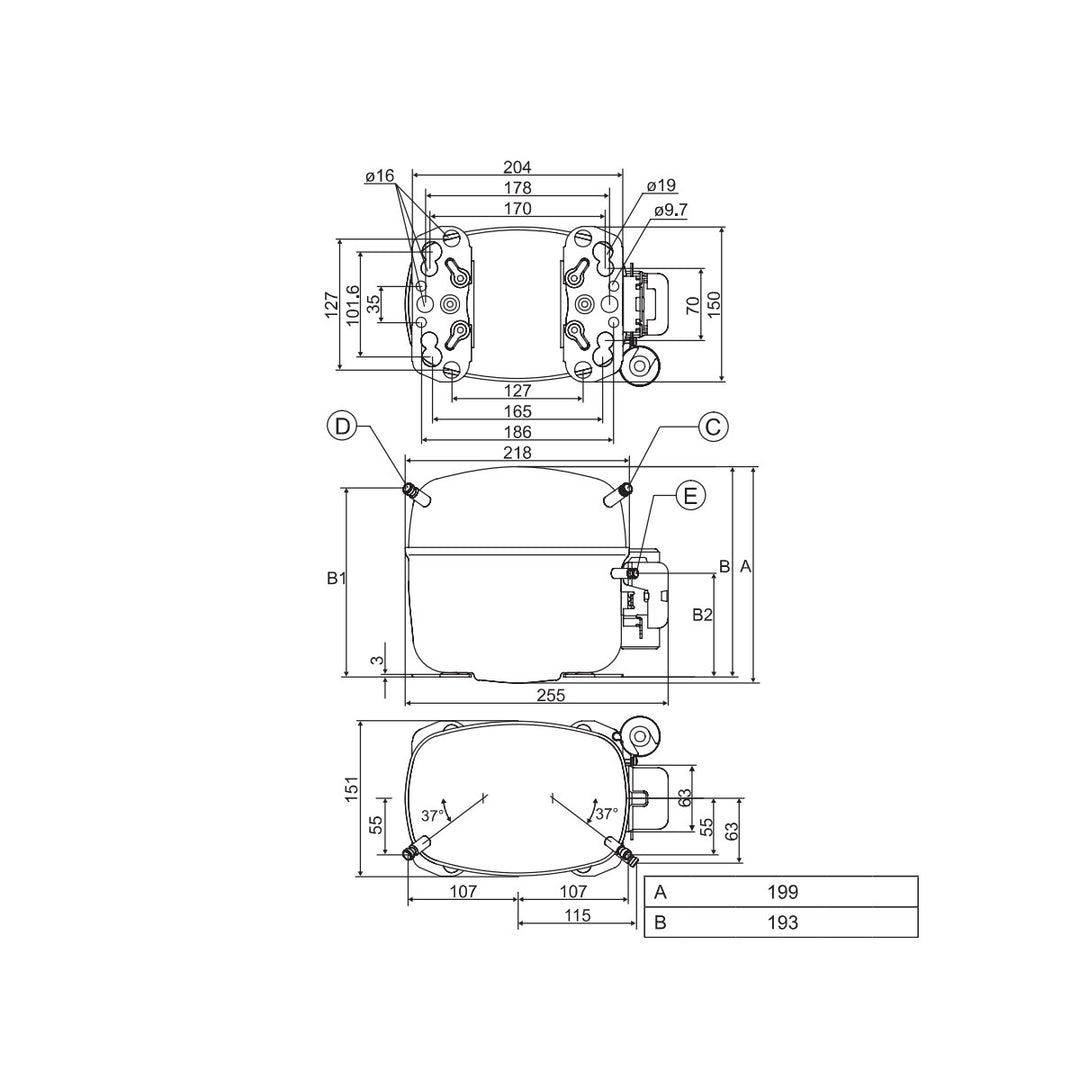 Compressor SC10G / SC10GX Danfoss Secop