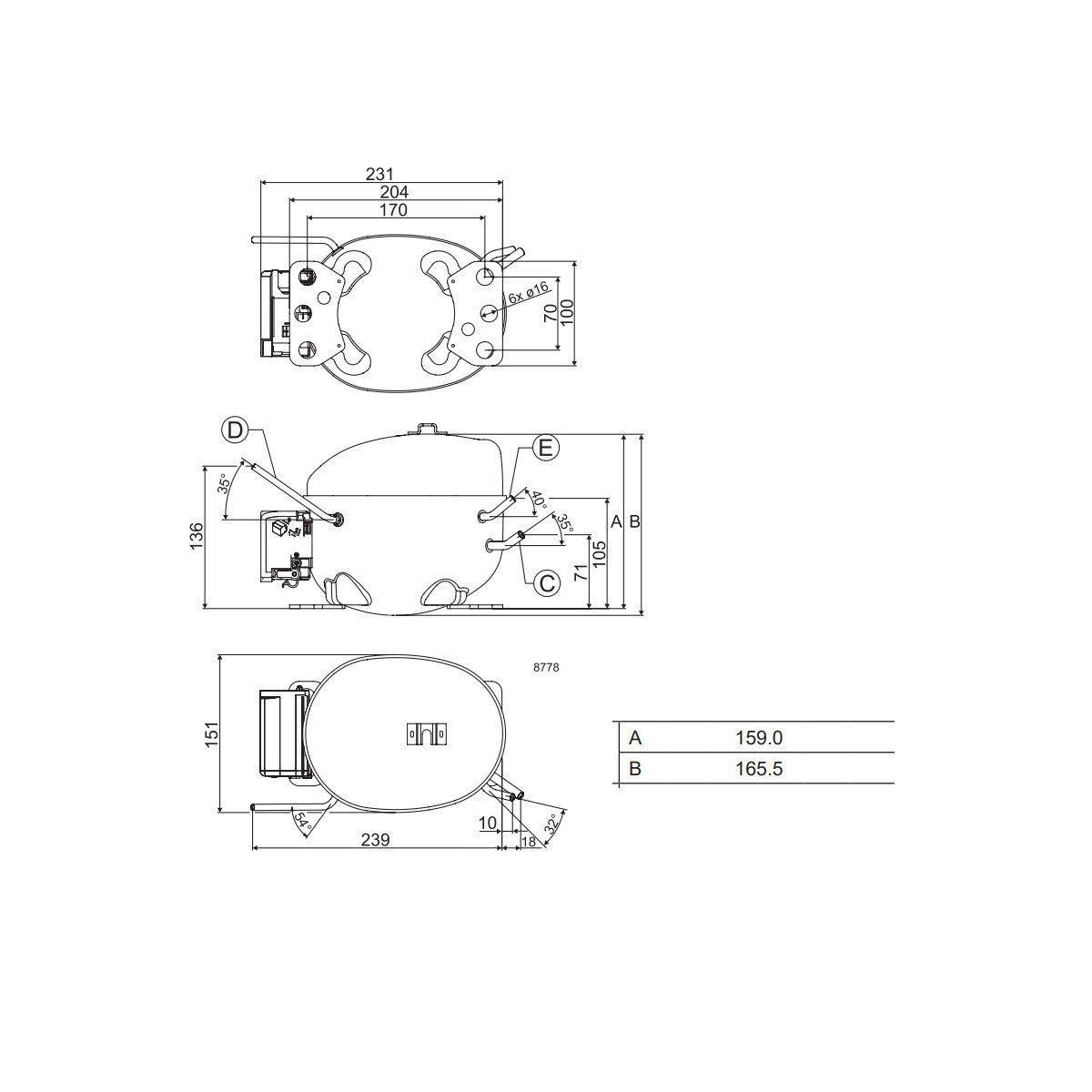 Compressor HMK95AA Danfoss Secop