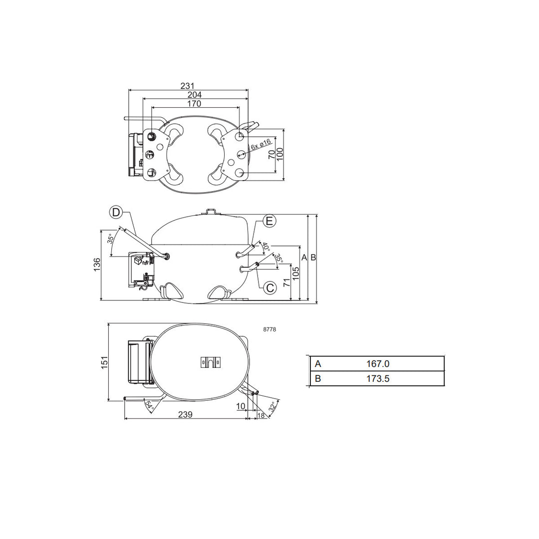Kompressor HMK12AA Danfoss Secop
